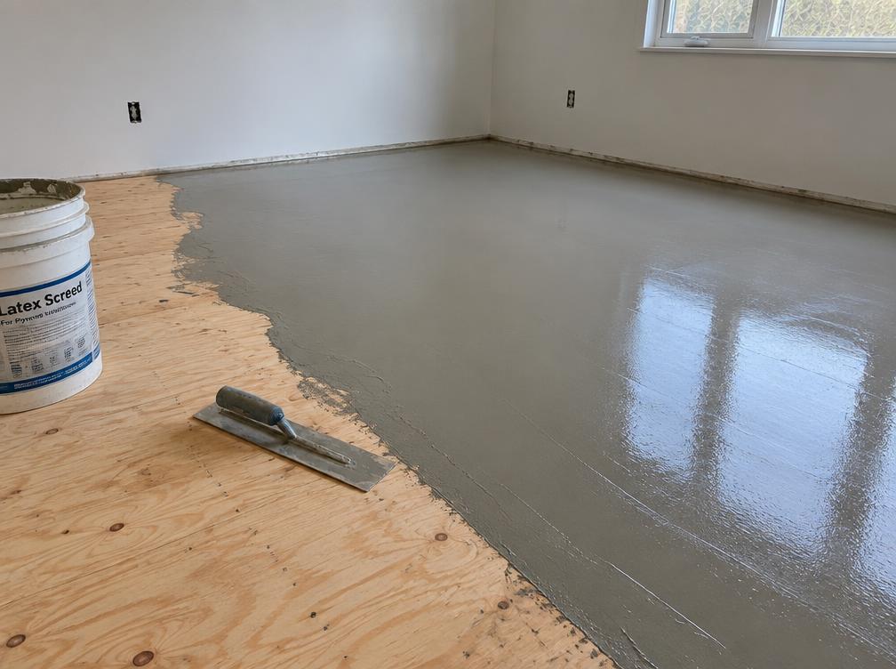 Plywood subfloor preparation before new flooring is fitted